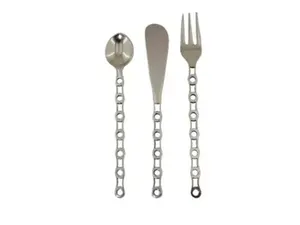 Juego de Cubiertos de acero inoxidable de alta calidad, juego de cubiertos de diseño moderno, tenedor y cuchillo para comedor, bien pulido para uso doméstico - Product Image 3