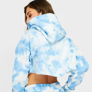 Sudadera con capucha corta de poliéster informal Oem 2024 para mujer, Top corto de alta calidad, Sudadera con capucha con estampado de logotipo personalizado, sudaderas con capucha de invierno - Product Image 6