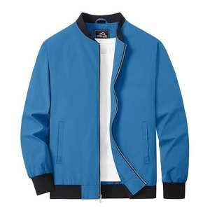 Men's <b>Lightweight</b> Windproof Polyester Fabric Bomber Jackets Full Zip Casual Sportswear <b>Coats</b> Stocked Outdoor Apparel - Product Image 3