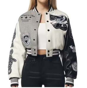 Veste universitaire de luxe d'hiver personnalisée pour femmes broderie en chenille Letterman laine universitaire élégant respirant tissé Jacects - Product Image 1