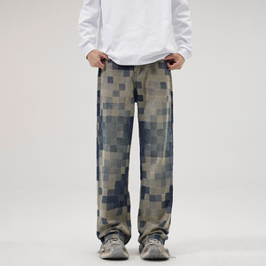 Custom Shot New American High Street Pantalon évasé enduit de mosaïque pour hommes Slim Fit 100 Long - Product Image 3