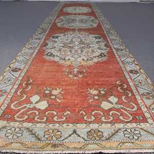 Vintage Rug, 0.3x1.1 ft <b>Runner</b> Rug, <b>Red</b> Blue Wool Rug - Product Image 2