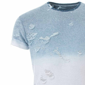 Oem Service Plain 100% Cotton Distress T-<b>shirt</b> Men Custom Size Solid Color Crew Fitness New Fashion Breathable Distress T-<b>shirts</b> - Product Image 2