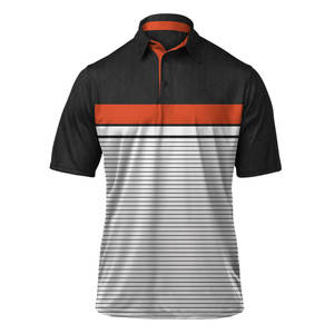 Maillot de golf en coton brodé à motifs solides avec logo personnalisé de haute qualité pour hommes pour polo - Product Image 3