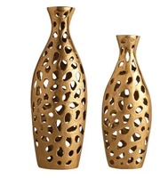 Design moderne, vases métalliques en fonte d'aluminium de haute qualité, pots de fleurs d'intérieur de belle qualité pour la décoration de salon de maison de mariage