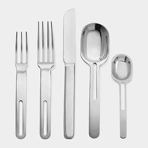 Juego de cubiertos de diseño simple y elegante con mango Premium Juego de cubiertos de acero inoxidable con espejo de calidad alimentaria para el hogar - Product Image 6