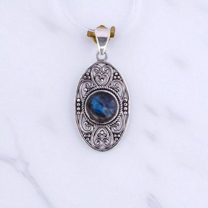 Colgante de piedras preciosas de primera calidad, diseño de piedras preciosas naturales, joyería de plata para mujer - Product Image 3