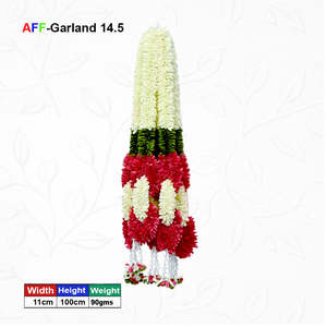 Guirnalda Floral Artificial Blanca y Roja de Tela para Decoración de Bodas Tradicionales, Ceremonias y Festivales, para Colgar en Interiores - Product Image 1