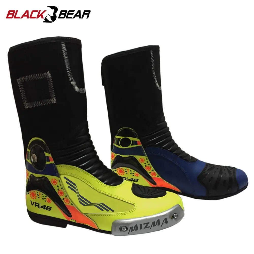 Leather Motocross Riding Motorboats Shoes Custom Racing Dirt Bike Boots Knee-high Motorcycle MotoGP Rossi VR 46 Shoes MBB-0005