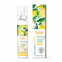 Spray Bucal Refrescante con Sal Marina y Limón, Elimina el Mal Aliento, Fragancia Refrescante de Limón, Spray Bucal Portátil para el Cuidado Bucal