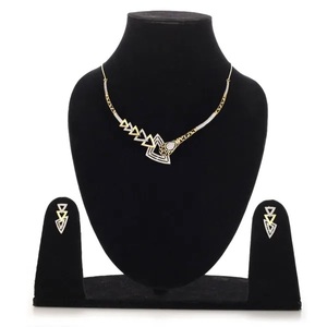 Premium Quality Women's SunBurst <b>Necklace</b> <b>Set</b> Classic American Zirconia Rose Gold Custom Shape Manufactured India <b>Silver</b> - Product Image 1