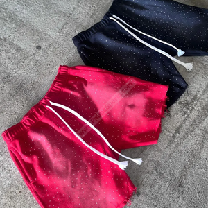 Créez votre idée Short de survêtement en strass rouge personnalisé Short de survêtement en strass à la demande du client à vendre Sérigraphie à broderie - Product Image 2