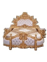เฟอร์นิเจอร์เตียงสไตล์ฝรั่งเศสหรูหราเฟอร์นิเจอร์ฝรั่งเศสคลาสสิกชุดห้องนอนเฟอร์นิเจอร์ทองโบราณไม้ Handcraft ใบ - Product Image 2