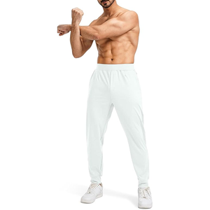 Pantalones de chándal atléticos antiarrugas gimnasio entrenamiento salón fondo abierto hombres malla hombre pantalón, pantalón teñido liso - Product Image 6