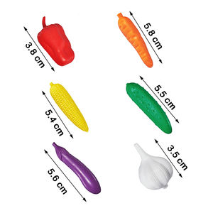 36 Pcs Vegetable Non-toxic <b>Soft</b> Math Manipulatives Counters-6 <b>Shapes</b> & Colors for Ages 2-13 - Product Image 3