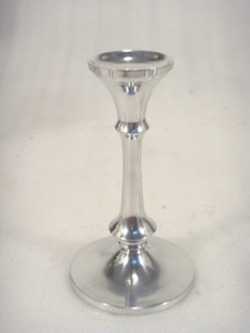 Set of 2 Pcs Different Sizes <b>Silver</b> Aluminium Pillar Candle Holder for Home Decor - Product Image 2