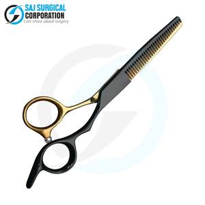 Tijeras de adelgazamiento Premium con estilo negro y dorado Diseño exclusivo Acero alemán Cuchillas de 30 dientes Grabado personalizado Lujo - Product Image 2