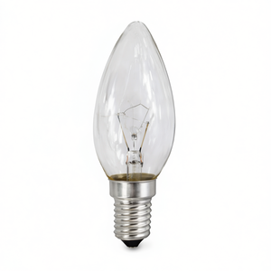 CLEAR 40W 125-130V E14 Incandescent <b>Bulb</b> Clear Candle Design - Product Image 2