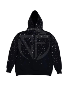 Pull à capuche en coton 100% tendance pour hommes, fermeture éclair, hiver, jeans strass personnalisés, poche de haute qualité, vêtements de rue ODM OEM - Product Image 4