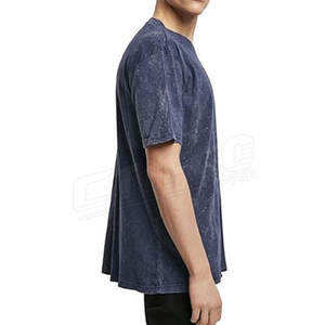 T-shirt en coton délavé à l'acide de style High Street pour hommes, confortable et respirant, poids de 220 grammes, conception de couleur unie avec logo personnalisé - Product Image 5