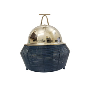 Marmite en métal fini cuivre et noir Casserole faite à la main de qualité supérieure Dernière collection Réchauffeur de nourriture en métal de luxe - Product Image 2