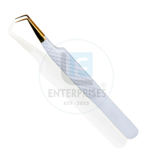 Fiber Tip <b>Eyelash</b> Tweezer OEM Wholesale Best <b>Reusable</b> Perfect Grip Pointed Tip Stainless Steel <b>Eyelash</b> Extension Tweezers Salon - Product Image 1