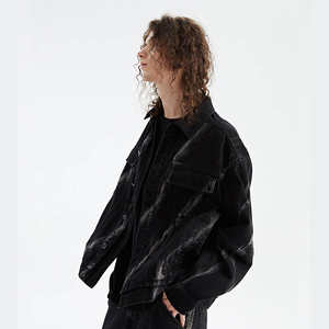 Chaquetas Vaqueras Desgastadas a la Moda, Personalizadas de Fábrica, Otoño Invierno, 100% Algodón, Frente Liso, Estilo Vintage, Venta al por Mayor, Alta Calidad - Product Image 4