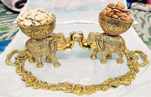 Traditionnel Diwali éléphant Urli bol 500ml laiton flottant fleurs bougie lampes décor à la maison pour Temple chambre cadeau - Product Image 3