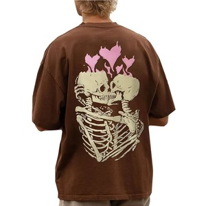 เสื้อยืดผู้ชายโอเวอร์ไซส์ผ้าคอตตอน100% สำหรับฤดูร้อนฤดูใบไม้ร่วงเสื้อยืดพิมพ์ลายพัฟโลโก้3D โฟมสั่งได้น้ำหนักมากเสื้อยืดฮิปฮอปว่างเปล่า - Product Image 2