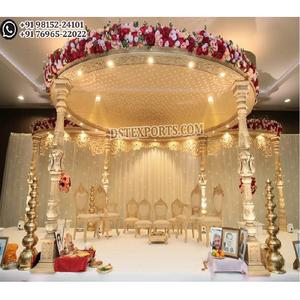 Sueño boda madera Pavo Real Mandap decoración especial madera redondo Mandap para boda Tamil boda hindú gran madera Mayur Mandap - Product Image 1