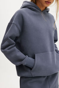 Sudadera con capucha y sudadera para mujer de gran tamaño lisa en blanco personalizada, ropa informal de invierno, Sudadera con capucha y sudadera de mujer de algodón 100% de gran tamaño en blanco - Product Image 5