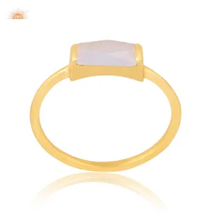 Latest Rainbow Moonstone Gemstone Women Ring 14k Solid Gold Handmade Every Occasion Ring Custom Jewellery Manufacturers