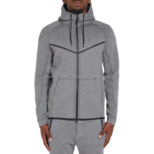 Venta al por mayor de color sólido de lana pulóver chándal para hombres XL en blanco Jogging sudaderas con capucha pantalones de chándal conjuntos para al aire libre - Product Image 6