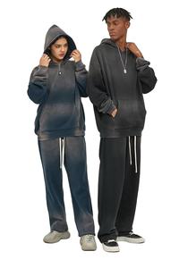 Sudaderas con capucha con logotipo personalizado Sun Faded, sudaderas Unisex de tela personalizada Gsm Heavyweight Tallas grandes personalizadas, chándales para hombre - Product Image 2