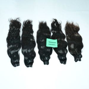 Extensiones de Cabello Humano 100% de Alta Calidad, Cabello Virgen Indio sin Procesar de un Solo Donante, Cutícula Alineada, Color Natural, Ondulado - Product Image 3