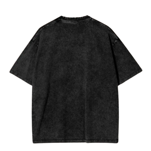 T-shirt graphique anime vintage noir délavé pour homme, streetwear, surdimensionné, en coton lourd, imprimé, unisexe, haut, logo personnalisé OEM - Product Image 6