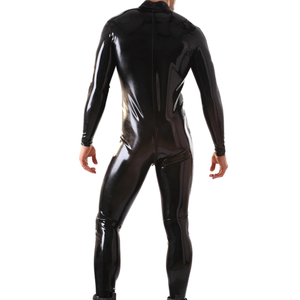 Traje Zentai de Vinilo PU Negro Brillante, Traje Ajustado de Cuerpo Entero, Manga Larga, Disfraz para Fiesta, Cosplay - Product Image 3