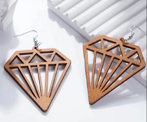 Boucles d'oreilles en bois faites à la main-Bijoux pendants de luxe pour femmes, design naturel et élégant VIET FARGIMEX - Product Image 6