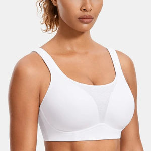 Women's High for Sports Bra Workout <b>Crop</b> <b>Top</b> Sleeveless Tank Front Logo Simple Style Medium <b>Support</b> Seamless for Yoga Gym - Product Image 1
