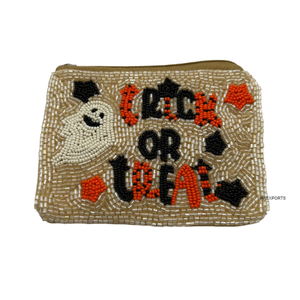 Monedero con cuentas de Halloween TRICK TREAT-Elegancia fantasmal hecha a mano y encanto espeluznante-Perfecto para accesorios de disfraces de temporada - Product Image 2