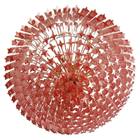 Lustre italien vintage du milieu du siècle Murano Art Prism Glass Plafonnier Luminaires pour salon Powder Room