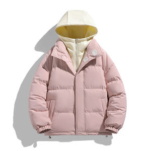 Blouson aviateur matelassé d'hiver pour hommes doudoune à capuche en coton polyester à col montant confortable pour la mode - Product Image 1