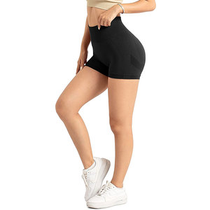Pantalones cortos para correr para mujer, capa deportiva, cintura elástica, pantalones cortos de entrenamiento activos con bolsillos, pantalones cortos de Yoga para mujer - Product Image 4