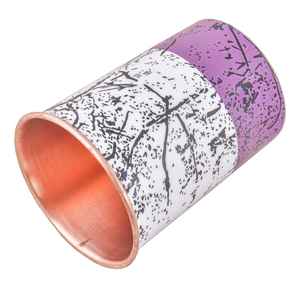 Verre de cuivre imprimé gravé de haute qualité avec finition d'œuvres d'art tribales ethniques pour le but de cadeau de retour au prix de gros - Product Image 2