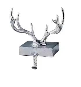 Gold Metal <b>Christmas</b> <b>Tree</b> Stocking Holders Set Modern Mantel Hooks Holiday Fireplace Decor Elegant Festive Seasonal Pair - Product Image 3