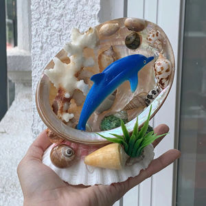 Décoration de coquillages, dauphin, poisson, côte, abalone, sculpture polie, art artisanal, cadeau, artisanat de coquillages - Product Image 1