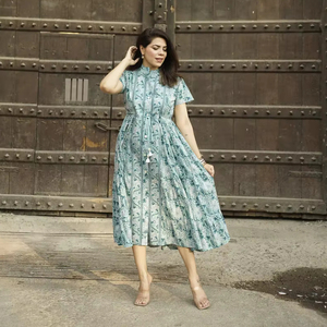 OEM bloque impreso verano playa niñas estampado Floral Boho largo rayón volantes Casual cuello en V Sexy Boho Maxi Plus vestido bata Mujer - Product Image 1