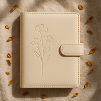 LABON Classeur minimaliste floral A6 Cash Envelope Planner Organizer Binder Set with Zipper Labels Stickers Challenge Cards