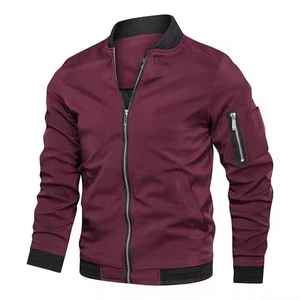 Veste de baseball en laine unisexe avec impression de logo personnalisé Vedo, col montant, manteau bomber d'hiver, style universitaire, coupe-vent, écologique - Product Image 2