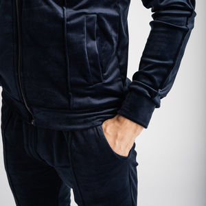 OEM Wholesale High Quality Custom Logo Oversized Velvet <b>Tracksuits</b> Full Zip Men <b>Velour</b> <b>Tracksuit</b> - Product Image 4